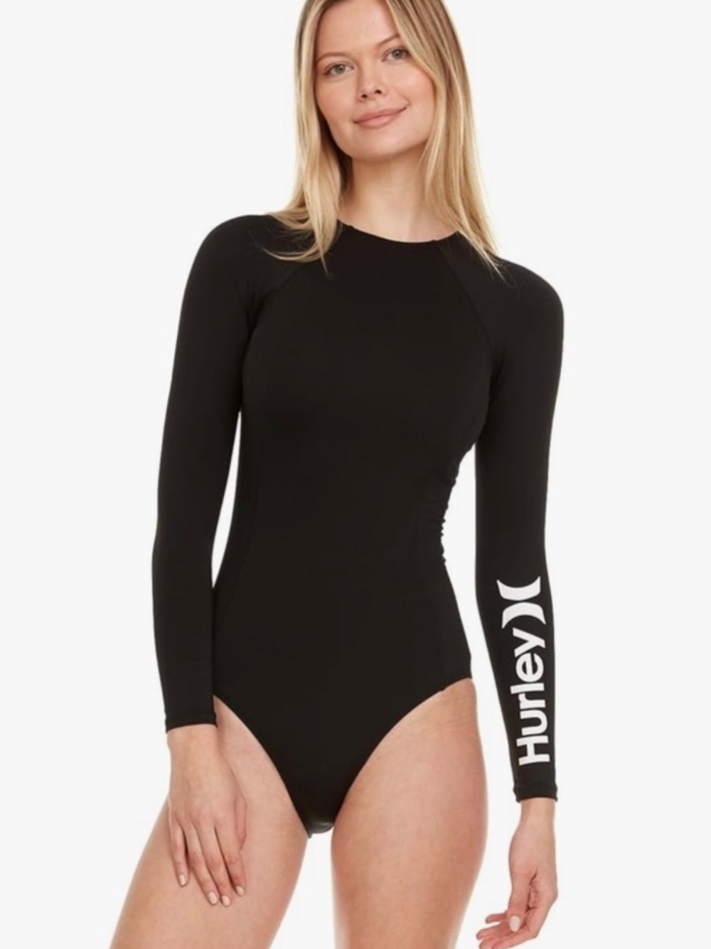 Hurley Women's Standard OAO Long Sleeve Retro Surf Suit in Black - Size Large